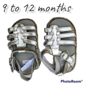 Carter's gold infant sandals Velcro strap